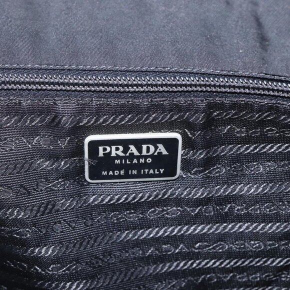 Authentic PRADA Shoulder Bag Nylon Black Silver - Picture 7 of 16
